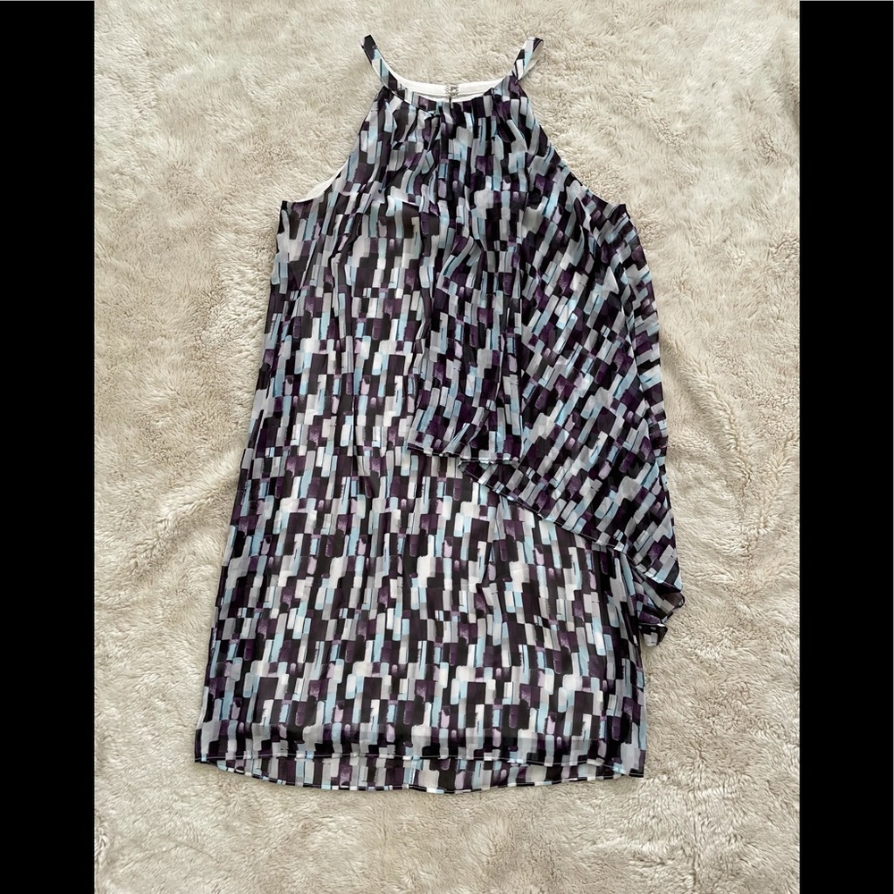 White House Black Market - Purple Blue White Dress